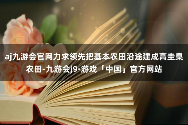 aj九游会官网力求领先把基本农田沿途建成高圭臬农田-九游会j9·游戏「中国」官方网站