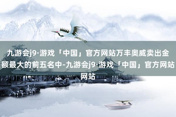 九游会j9·游戏「中国」官方网站万丰奥威卖出金额最大的前五名中-九游会j9·游戏「中国」官方网站