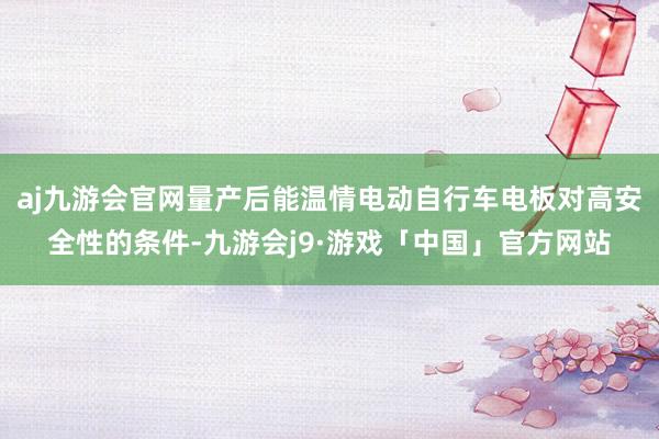 aj九游会官网量产后能温情电动自行车电板对高安全性的条件-九游会j9·游戏「中国」官方网站