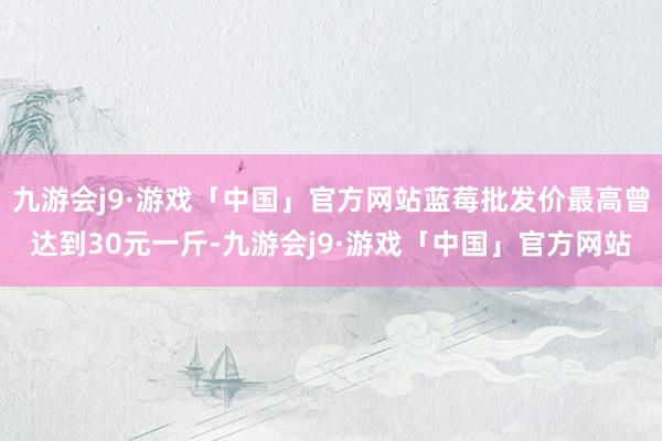 九游会j9·游戏「中国」官方网站蓝莓批发价最高曾达到30元一斤-九游会j9·游戏「中国」官方网站