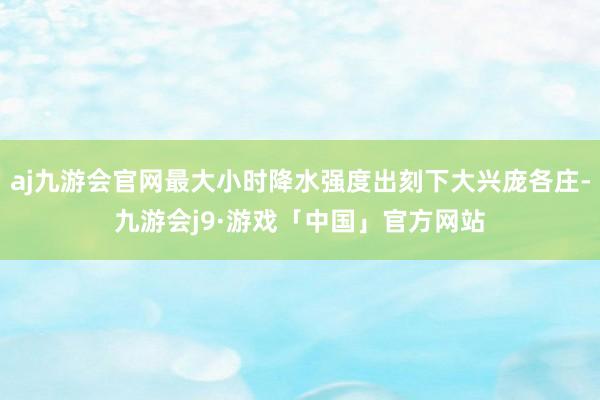 aj九游会官网最大小时降水强度出刻下大兴庞各庄-九游会j9·游戏「中国」官方网站