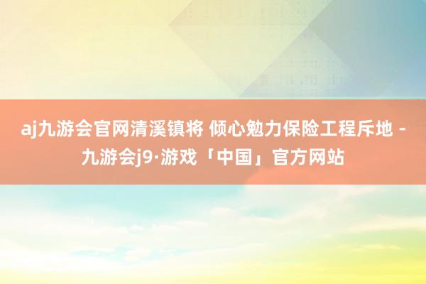 aj九游会官网清溪镇将 倾心勉力保险工程斥地 -九游会j9·游戏「中国」官方网站