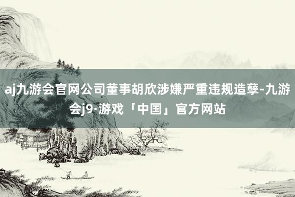 aj九游会官网公司董事胡欣涉嫌严重违规造孽-九游会j9·游戏「中国」官方网站